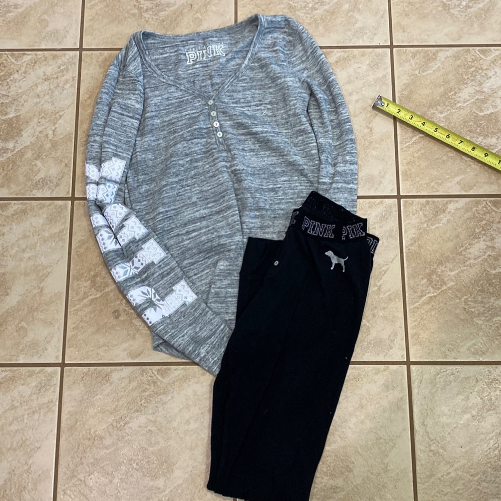 Pink brand thermal pjs